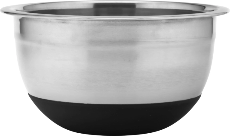 Cuenco de acero inoxidable Altom Design con base de silicona antideslizante 16 × 8 cm
