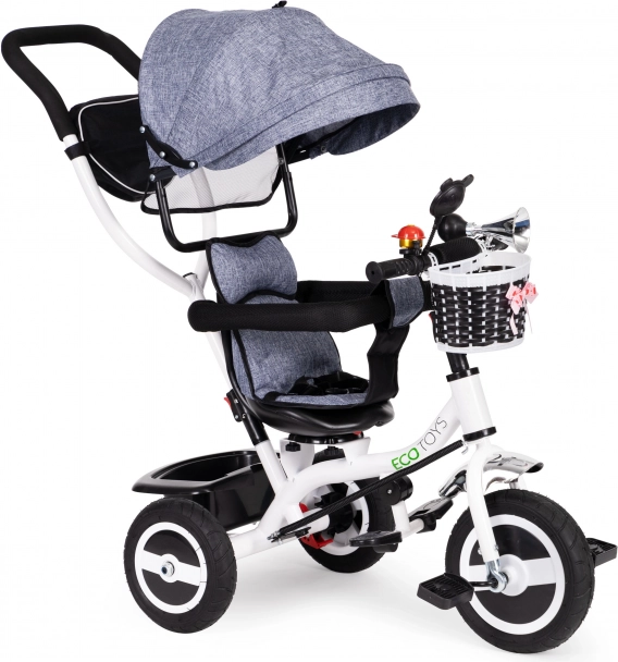 Triciclo infantil con capota giratoria y ruedas resistentes ECOTOYS