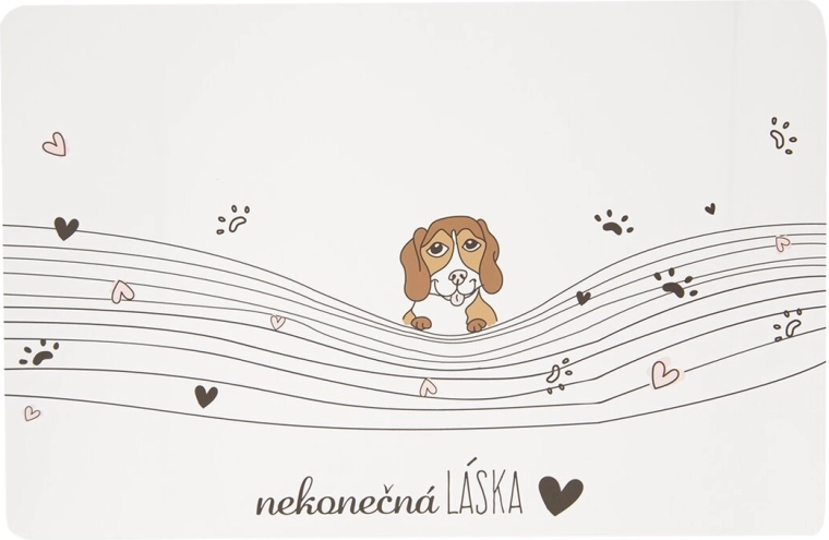 Mantel individual de plástico Amor infinito con motivo de perro 43 × 28 cm