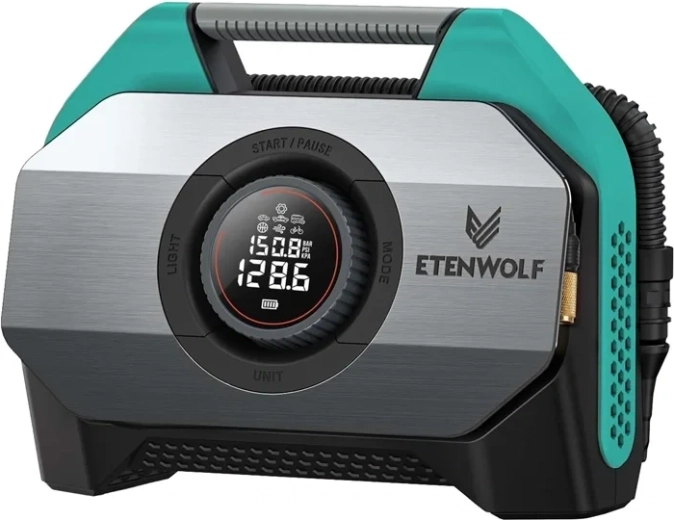 Autocompresor Etenwolf S6 con batería externa de 19 200 mAh, 11,03 bar, azul