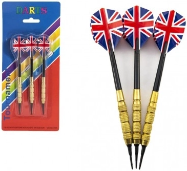 Dardos con bandera de EE. UU., 15 cm, puntas de plástico, set de 3 unidades