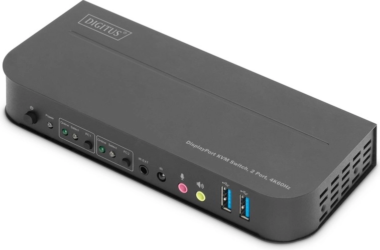 Digitus conmutador KVM de 2 puertos DisplayPort a HDMI 4K 60 Hz con USB y audio