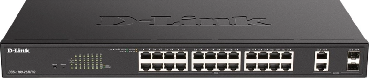 D-LINK DGS-1100-26MPV2 switch Gigabit PoE+ inteligente de 24 puertos