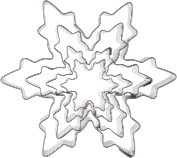 Cortadores de acero con forma de copo de nieve, set de 4 piezas