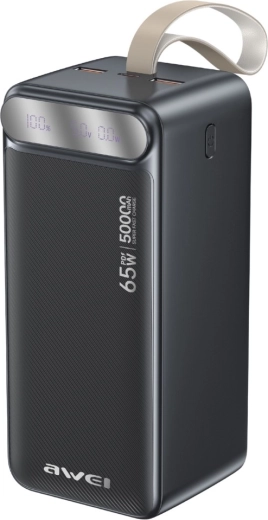 Powerbank Awei 50 000 mAh 65 W PD con pantalla LED (2× USB-A, USB-C) - 1 unidad