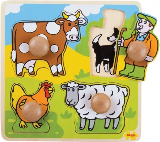 Bigjigs Toys puzzle educativo de encaje granja