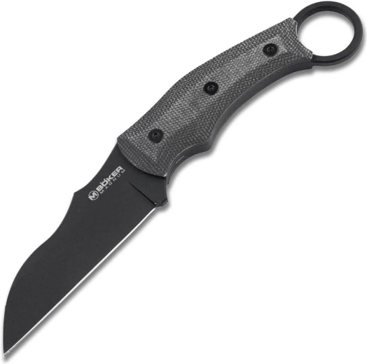 Karambit táctico Magnum Straight Karambit, 9,7 cm, PVD, negro, Micarta, funda Kydex