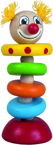 DETOA payaso con goma elástica 12 cm – juguete de madera para niños desde 6 meses