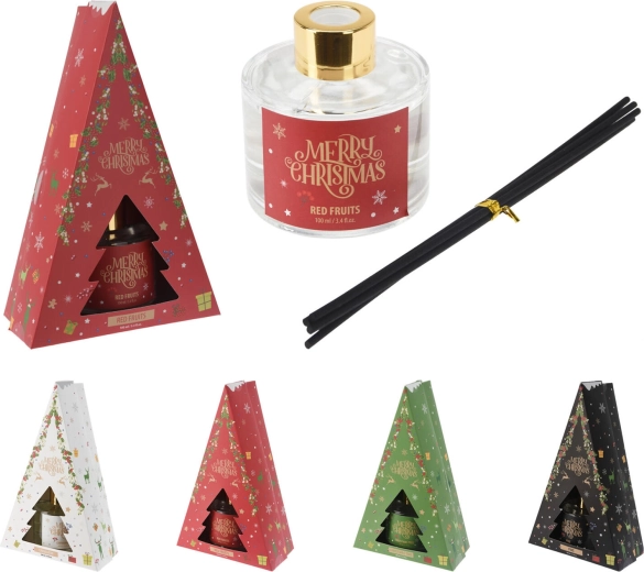 Difusor de aroma navideño con varillas de ratán de 100 ml - 1 unidad
