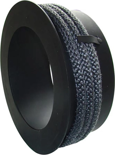 Reducción de humos para chimenea 200/150 mm con cuerda de sellado, grosor 1,5 mm, negra