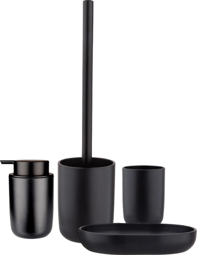 Set de 4 accesorios de baño en negro mate