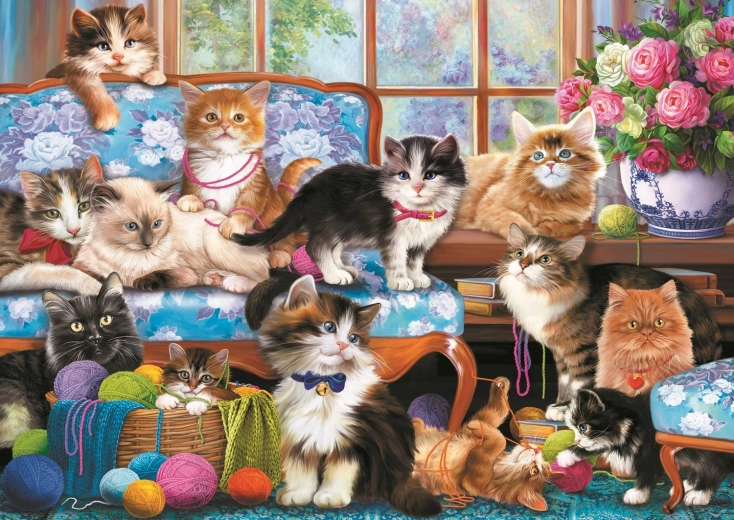 Puzzle TREFL familia de gatos 500 piezas