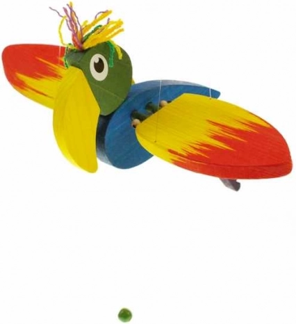 Loro pequeño – decoración colgante de madera para habitación infantil