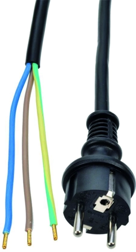 Solight flexo cable de goma 3× 1 mm² negro 2,5 m