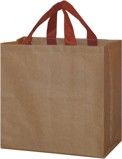 Bolsa de la compra de polipropileno laminado 35 × 35 × 20 cm, beige