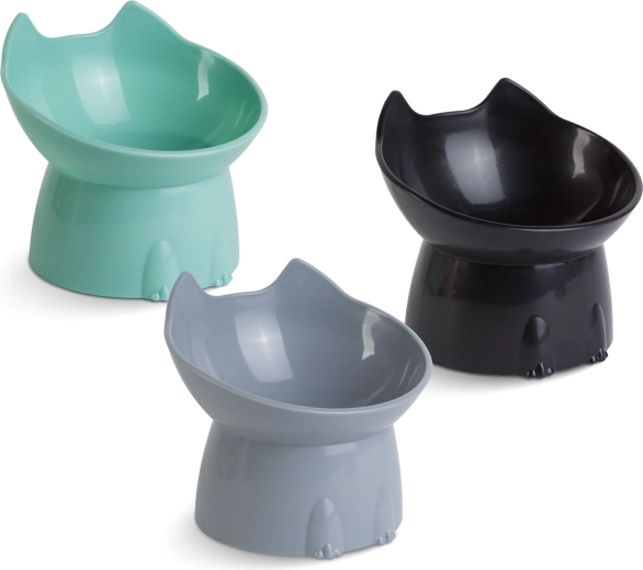 Cuenco elevado para mascotas con forma de gato - 1 unidad