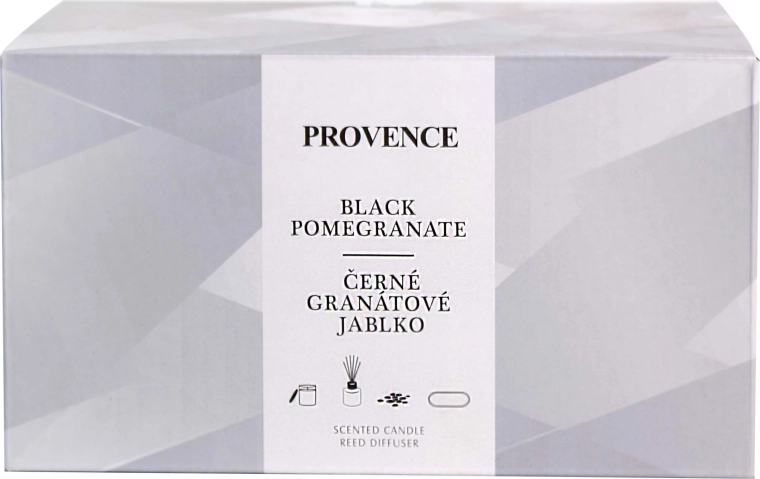 Set de regalo PROVENCE Black Pomegranate – vela y difusor