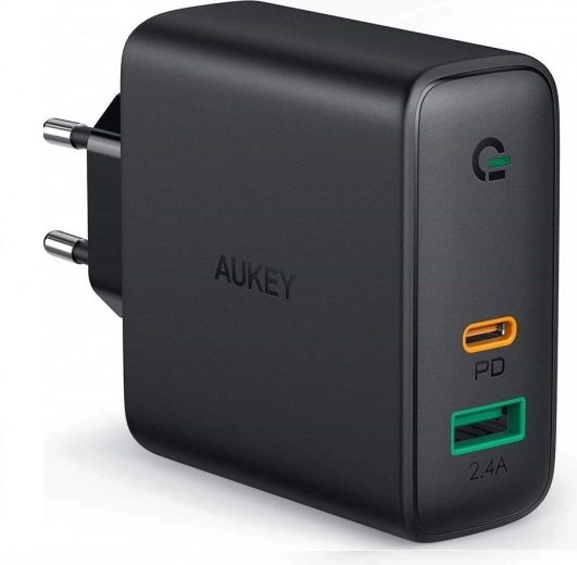 Cargador de red AUKEY PA-D1 2× USB con Power Delivery 30 W