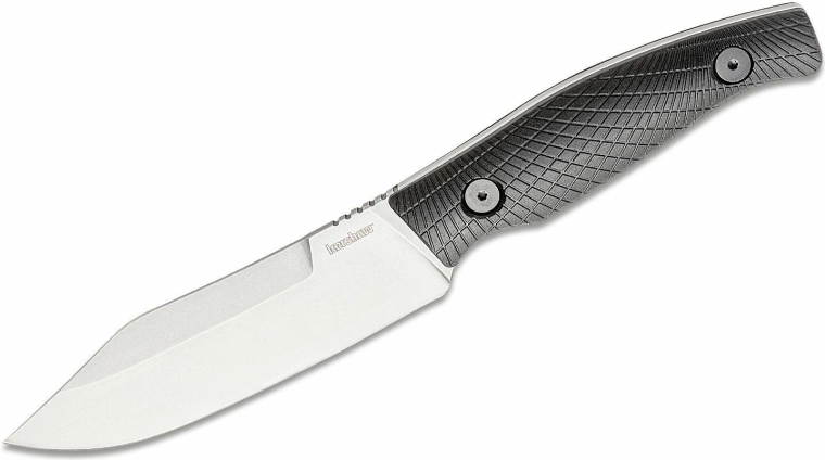 Kershaw Camp 5 cuchillo outdoor robusto de hoja fija D2 con acabado stonewash, empuñadura FRN y funda