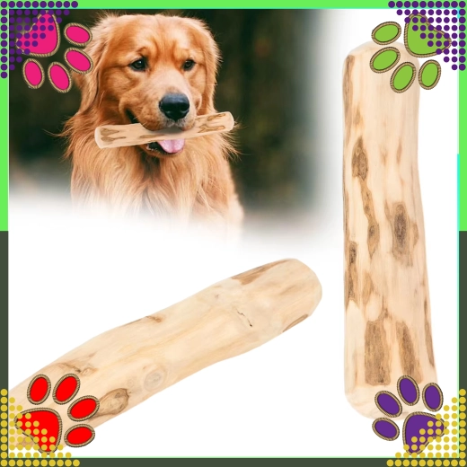 Palo masticable de madera natural para perros 24 × 3 cm