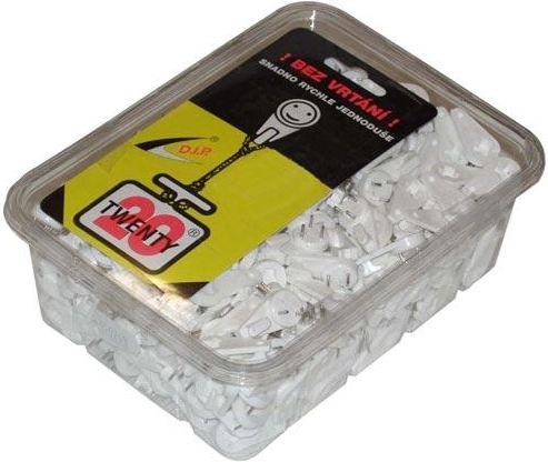 Gancho universal TWENTY, blanco, plástico, 400 uds.