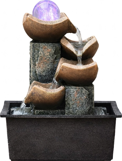 Fuente decorativa de sobremesa con iluminación LED 24 × 24 × 21 cm