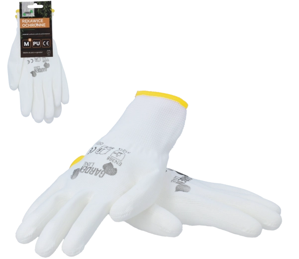 Guantes protectores de poliéster con recubrimiento de poliuretano, talla 8/M