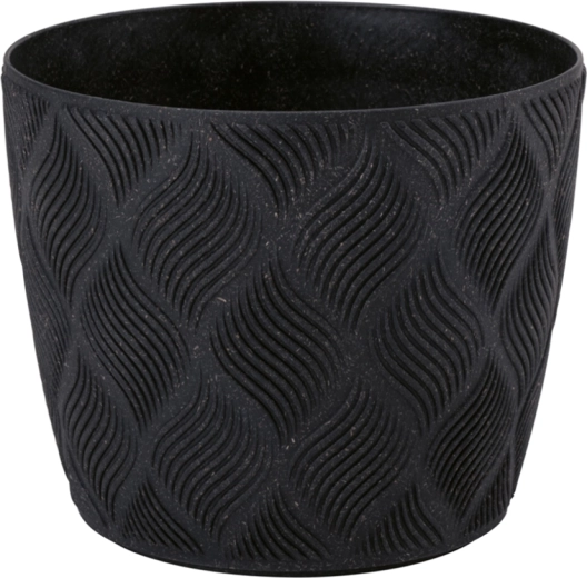 Maceta FLOW Petit ECO Wood 15 cm – negro profundo
