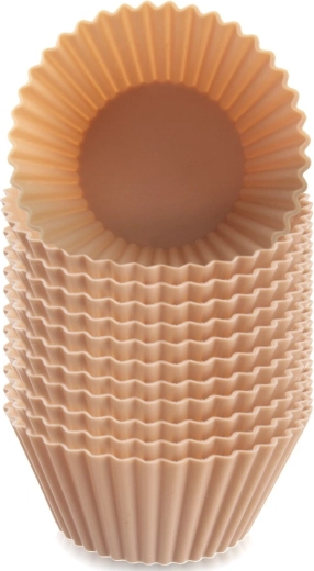 Moldes de silicona para muffins, beige, 5,5 cm, 12 uds.