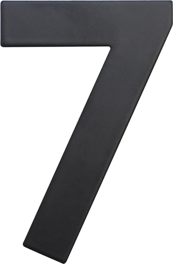 Número de casa 7, 75 mm, acero inoxidable, negro mate