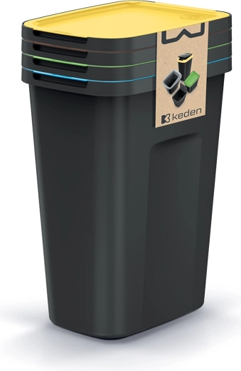 juego de cubos de basura para separación de residuos Compacta Q Flap Plus 4×35 l