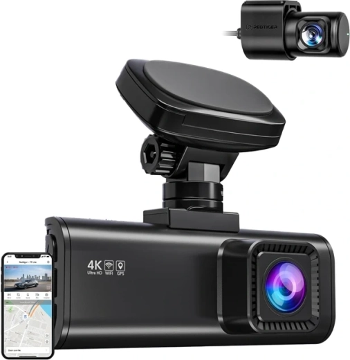 Cámara para salpicadero REDTIGER F7N Pro 4K UHD con cámara trasera