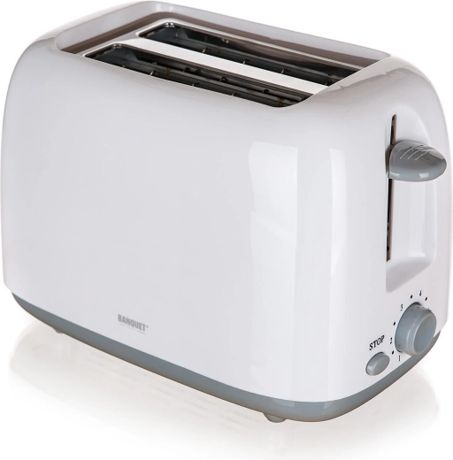 Tostadora para 2 tostadas, 750 W, blanco‑gris