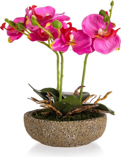 Fucsia artificial en maceta de hormigón 21,5 cm