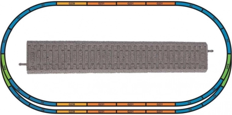 Base Piko para sets de vías A+E – óvalo básico con vía paralela