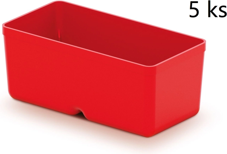 Juego de 5 cajas de plástico para herramientas Unite Box, roja, 110 × 55 × 132 mm