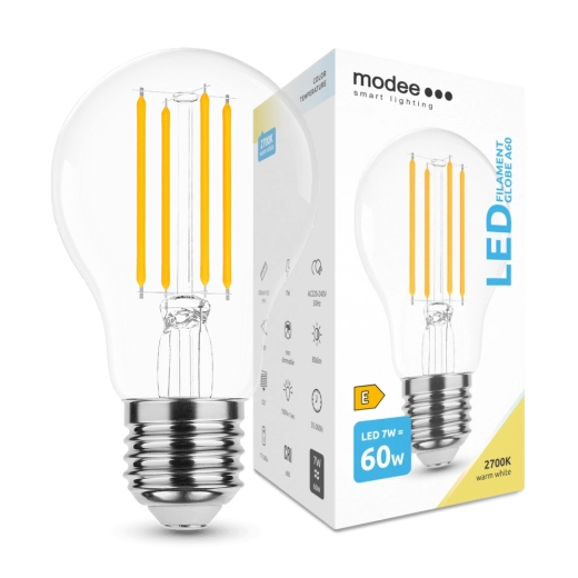 Bombilla LED Modee Filament A60 7 W E27, 806 lm, blanco cálido