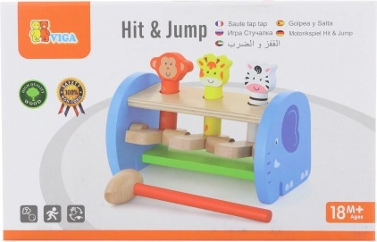 Juego de golpear de madera con animalitos Hit & Jump
