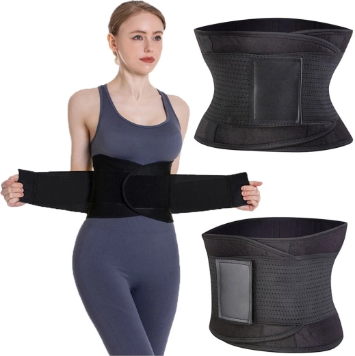 Cinturón de entrenamiento de neopreno para el abdomen XXL – M negro