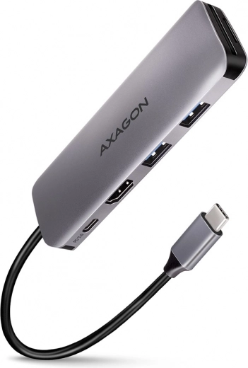 Axagon hmc-5 hub usb-c 5 en 1 con hdmi 4k, 2x usb-a, lector sd/microsd y pd 100 w