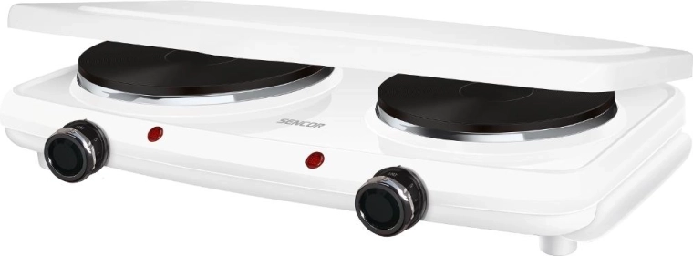Cocina eléctrica Sencor de dos placas con tapa