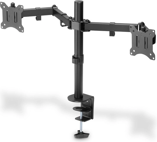 Soporte de escritorio doble para monitores con pinza 15"-32", negro