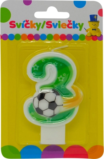 Vela de cumpleaños número 3 con balón