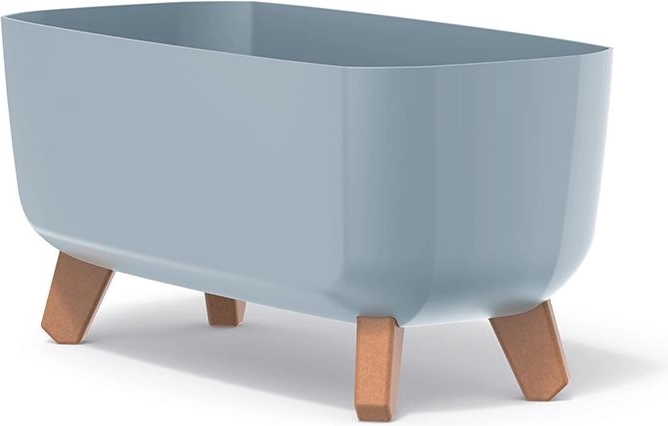 Macetero con patas Gracia Case 39 cm – gris claro, plástico resistente