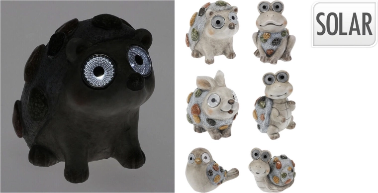 Animalitos LED solares de jardín de poliresina – mix de especies