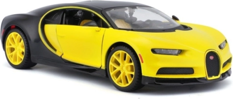 Modelo de colección BUGATTI Chiron amarillo‑negro 1:24