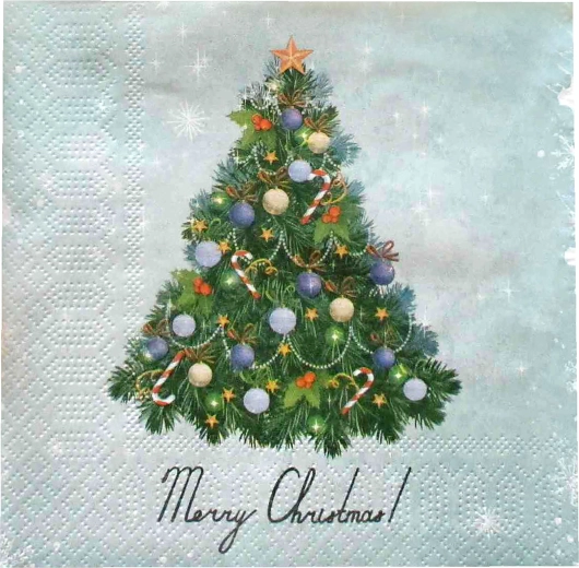 Servilletas navideñas con arbolito 33 × 33 cm, de 3 capas