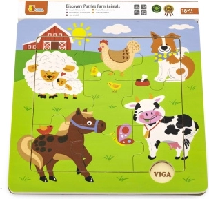 Puzle de madera de animales domésticos (9 piezas)