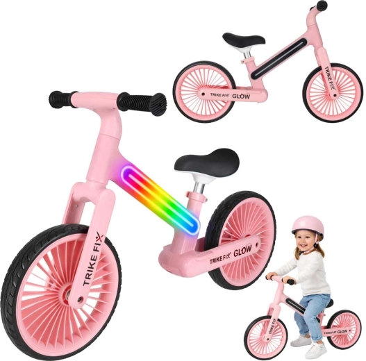 Bicicleta de equilibrio Trike Fix Glow LED para niños – Rosa