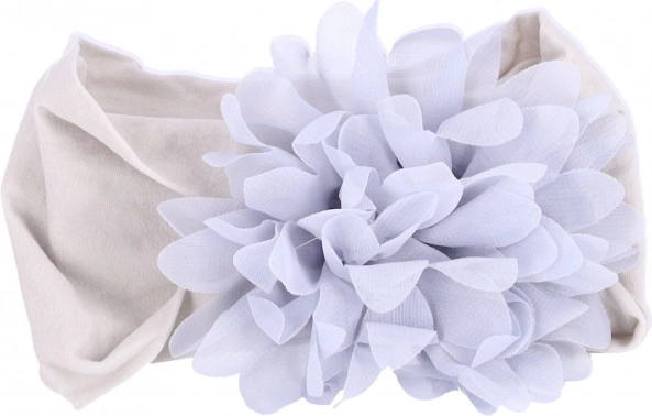 Diadema infantil con flor – gris, ancha